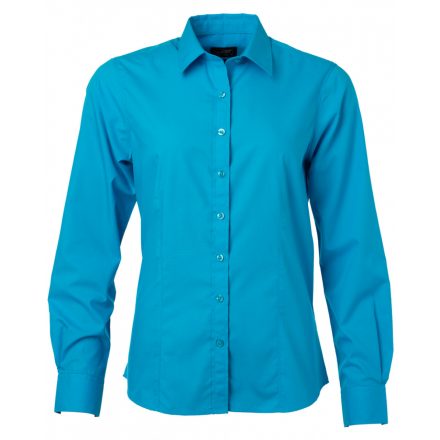 James&Nicholson Hosszú ujjú poplin blúz JN677 turquoise 3XL