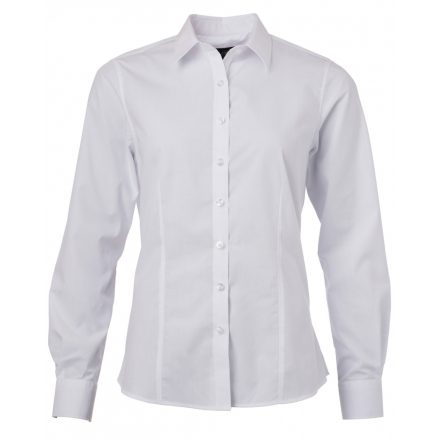 James&Nicholson Hosszú ujjú poplin blúz JN677 white 3XL