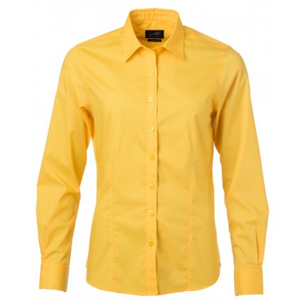 James&Nicholson Hosszú ujjú poplin blúz JN677 yellow 3XL