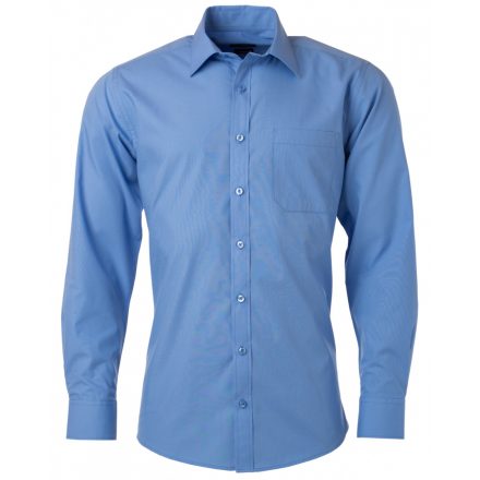 James&Nicholson Hosszú ujjú poplin ing JN678 aqua   vízkék 3XL