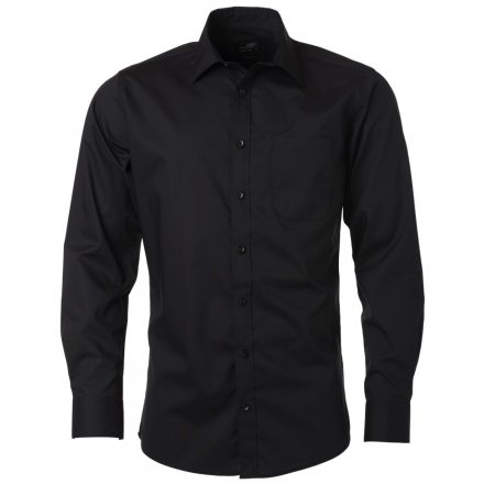 James&Nicholson Hosszú ujjú poplin ing JN678 black 3XL