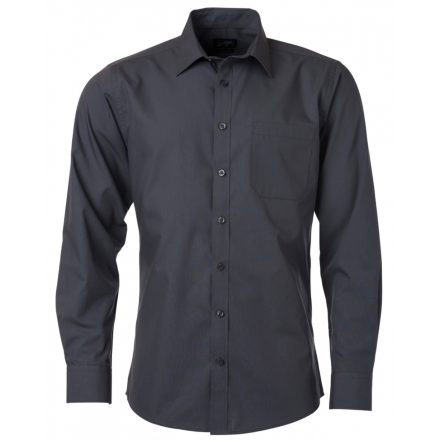 James&Nicholson Hosszú ujjú poplin ing JN678 carbon 3XL