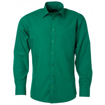 James&Nicholson Hosszú ujjú poplin ing JN678 Irish-green 3XL