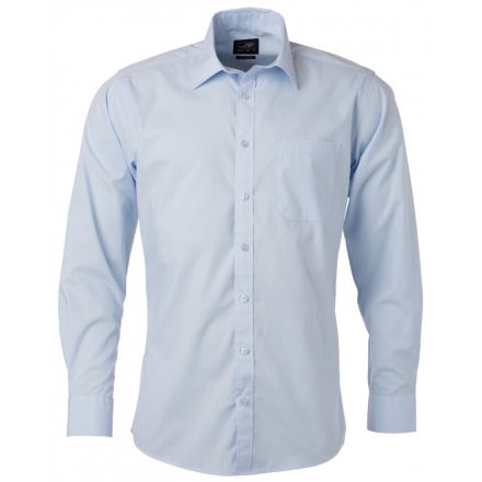 James&Nicholson Hosszú ujjú poplin ing JN678 light-blue 3XL