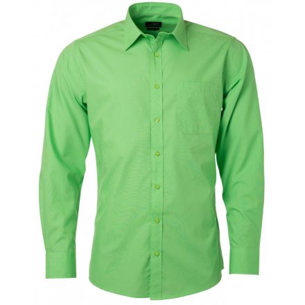 James&Nicholson Hosszú ujjú poplin ing JN678 lime-green 3XL