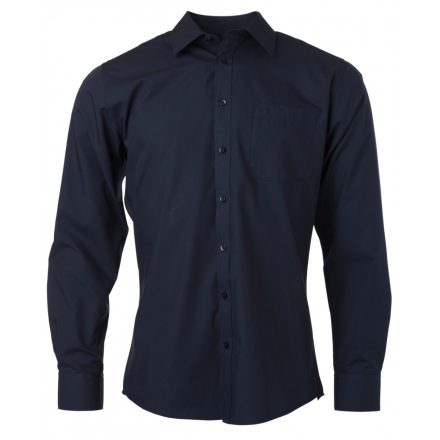 James&Nicholson Hosszú ujjú poplin ing JN678 navy 3XL