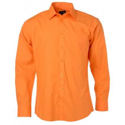 James&Nicholson Hosszú ujjú poplin ing JN678 orange 3XL