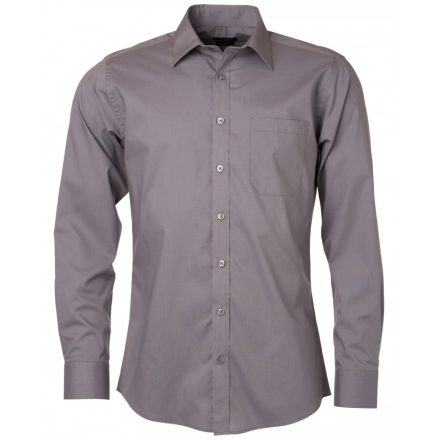 James&Nicholson Hosszú ujjú poplin ing JN678 steel 3XL