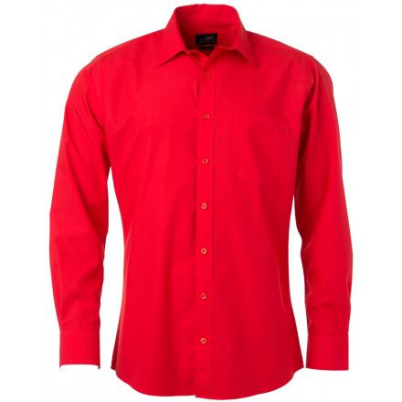 James&Nicholson Hosszú ujjú poplin ing JN678 tomato 3XL