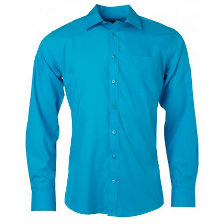 James&Nicholson Hosszú ujjú poplin ing JN678 turquoise 3XL