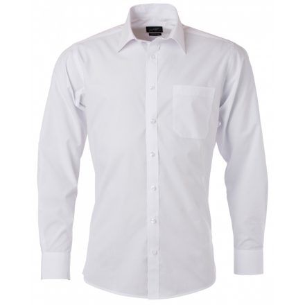 James&Nicholson Hosszú ujjú poplin ing JN678 white 3XL