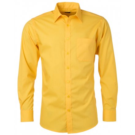 James&Nicholson Hosszú ujjú poplin ing JN678 yellow 3XL