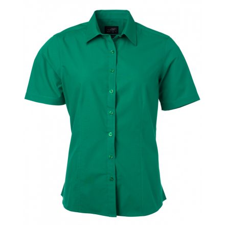 James&Nicholson Rövid ujjú poplin blúz JN679 Irish-green 3XL