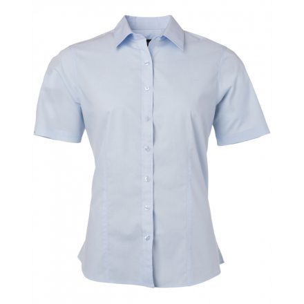 James&Nicholson Rövid ujjú poplin blúz JN679 light-blue 3XL