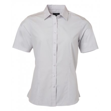 James&Nicholson Rövid ujjú poplin blúz JN679 light-grey L