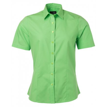 James&Nicholson Rövid ujjú poplin blúz JN679 lime-green 3XL