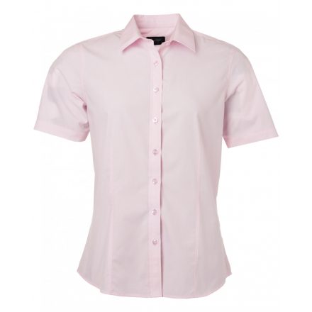 James&Nicholson Rövid ujjú poplin blúz JN679 light-pink 3XL