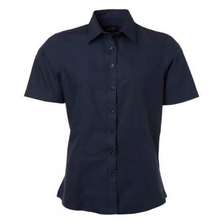 James&Nicholson Rövid ujjú poplin blúz JN679 navy 3XL