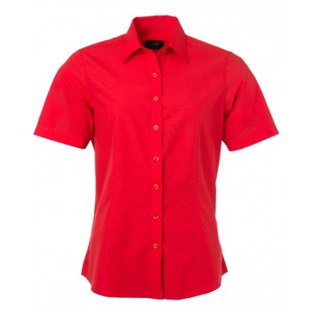 James&Nicholson Rövid ujjú poplin blúz JN679 tomato 3XL