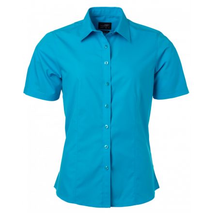 James&Nicholson Rövid ujjú poplin blúz JN679 turquoise 3XL