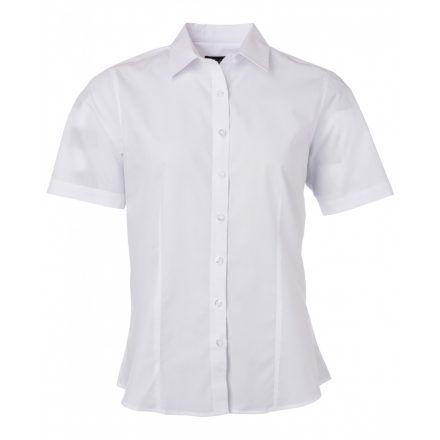 James&Nicholson Rövid ujjú poplin blúz JN679 white 3XL