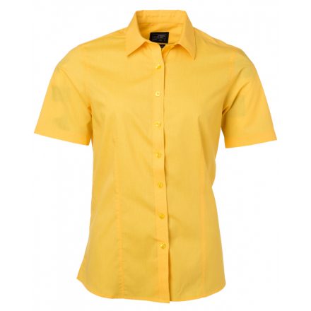 James&Nicholson Rövid ujjú poplin blúz JN679 yellow 3XL