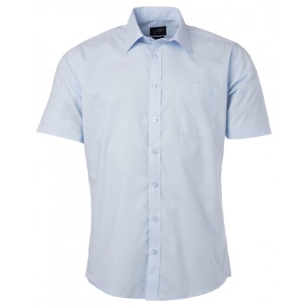 James&Nicholson Rövid ujjú poplin ing JN680 light-blue 3XL