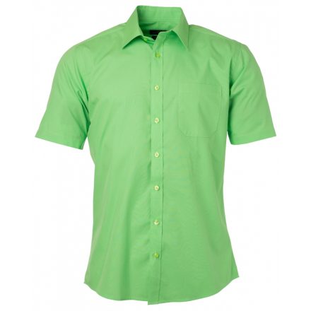 James&Nicholson Rövid ujjú poplin ing JN680 lime-green 3XL