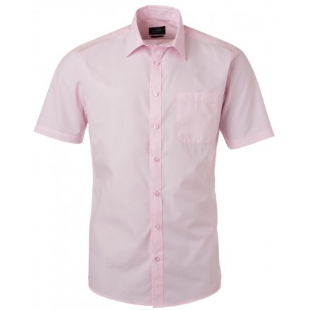 James&Nicholson Rövid ujjú poplin ing JN680 light-pink 3XL