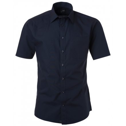 James&Nicholson Rövid ujjú poplin ing JN680 navy 3XL