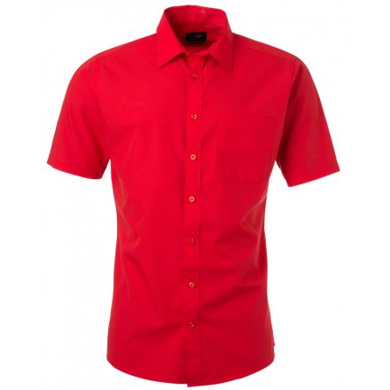 James&Nicholson Rövid ujjú poplin ing JN680 tomato 3XL