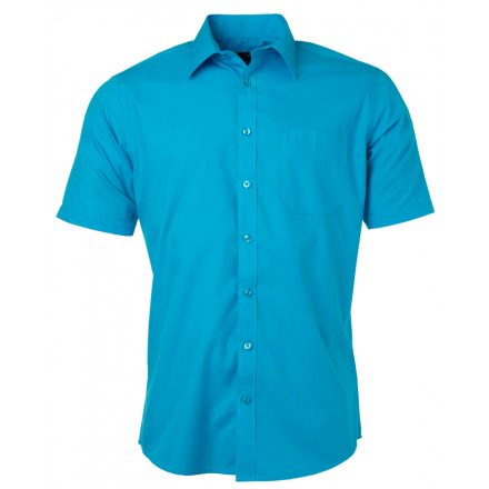 James&Nicholson Rövid ujjú poplin ing JN680 turquoise 3XL