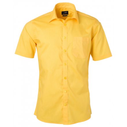 James&Nicholson Rövid ujjú poplin ing JN680 yellow 3XL