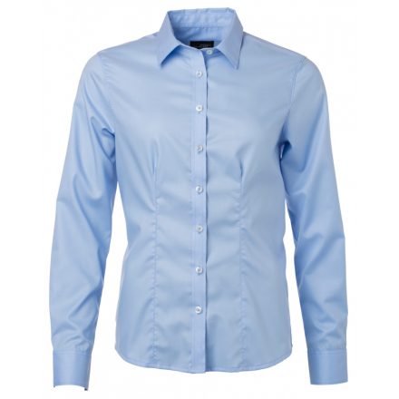 James&Nicholson Hosszú ujjú micro-twill blúz JN681 light-blue 3XL