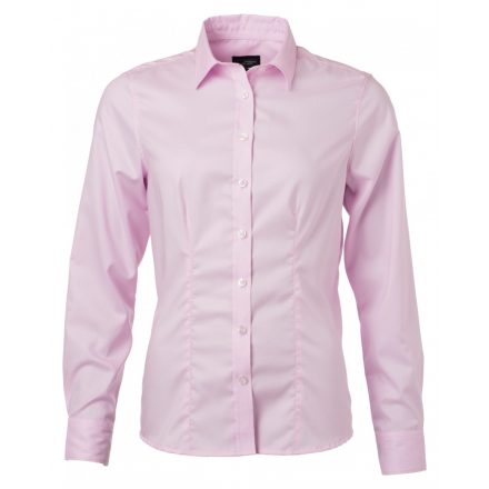 James&Nicholson Hosszú ujjú micro-twill blúz JN681 light-pink 3XL