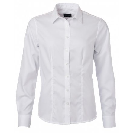 James&Nicholson Hosszú ujjú micro-twill blúz JN681 white 3XL