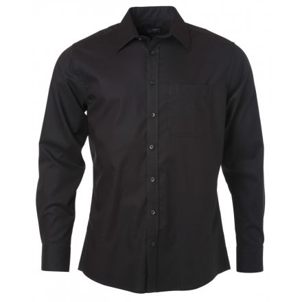 James&Nicholson Hosszú ujjú micro-twill ing JN682 black 3XL