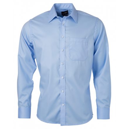 James&Nicholson Hosszú ujjú micro-twill ing JN682 light-blue 3XL