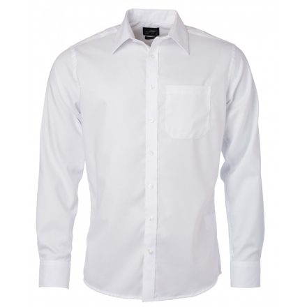 James&Nicholson Hosszú ujjú micro-twill ing JN682 white 3XL