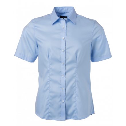 James&Nicholson Rövid ujjú micro-twill blúz JN683 light-blue 3XL