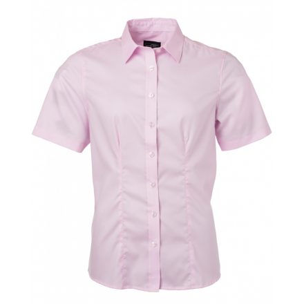 James&Nicholson Rövid ujjú micro-twill blúz JN683 light-pink 3XL