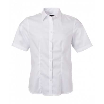 James&Nicholson Rövid ujjú micro-twill blúz JN683 white 3XL