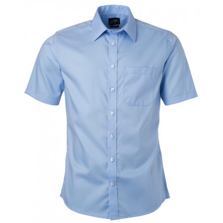 James&Nicholson Rövid ujjú micro-twill ing JN684 light-blue 3XL