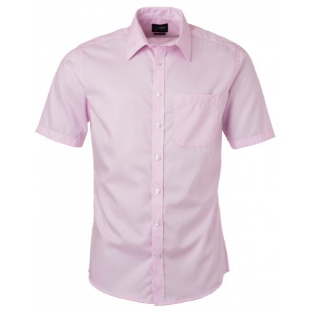 James&Nicholson Rövid ujjú micro-twill ing JN684 light-pink 3XL