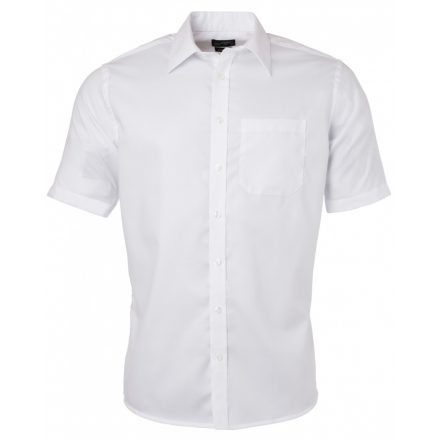 James&Nicholson Rövid ujjú micro-twill ing JN684 white 3XL