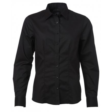 James&Nicholson Hosszú ujjú Oxford blúz JN685 black XL