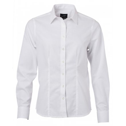 James&Nicholson Hosszú ujjú Oxford blúz JN685 white 3XL