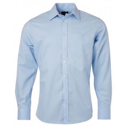 James&Nicholson Hosszú ujjú Oxford ing JN686 light-blue 3XL