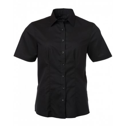 James&Nicholson Rövid ujjú Oxford blúz JN687 black 3XL