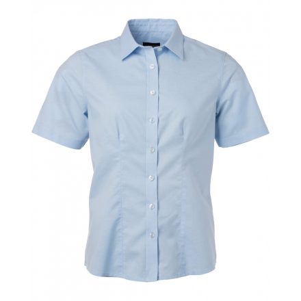 James&Nicholson Rövid ujjú Oxford blúz JN687 light-blue 3XL